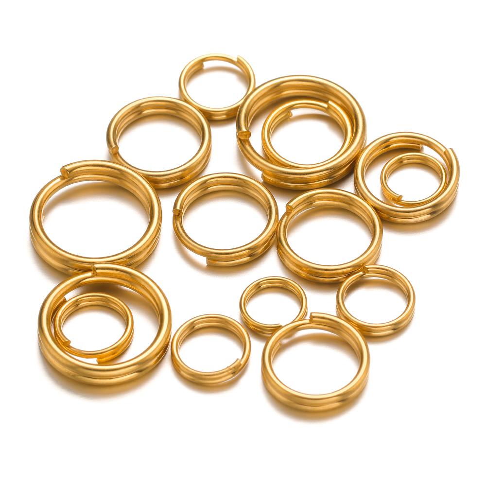 50-100pcs Stainless Steel 5-10mm Open Jump Rings Double Loops Gold Color Split Rings Connectors for DIY Jewelry Making Supplies