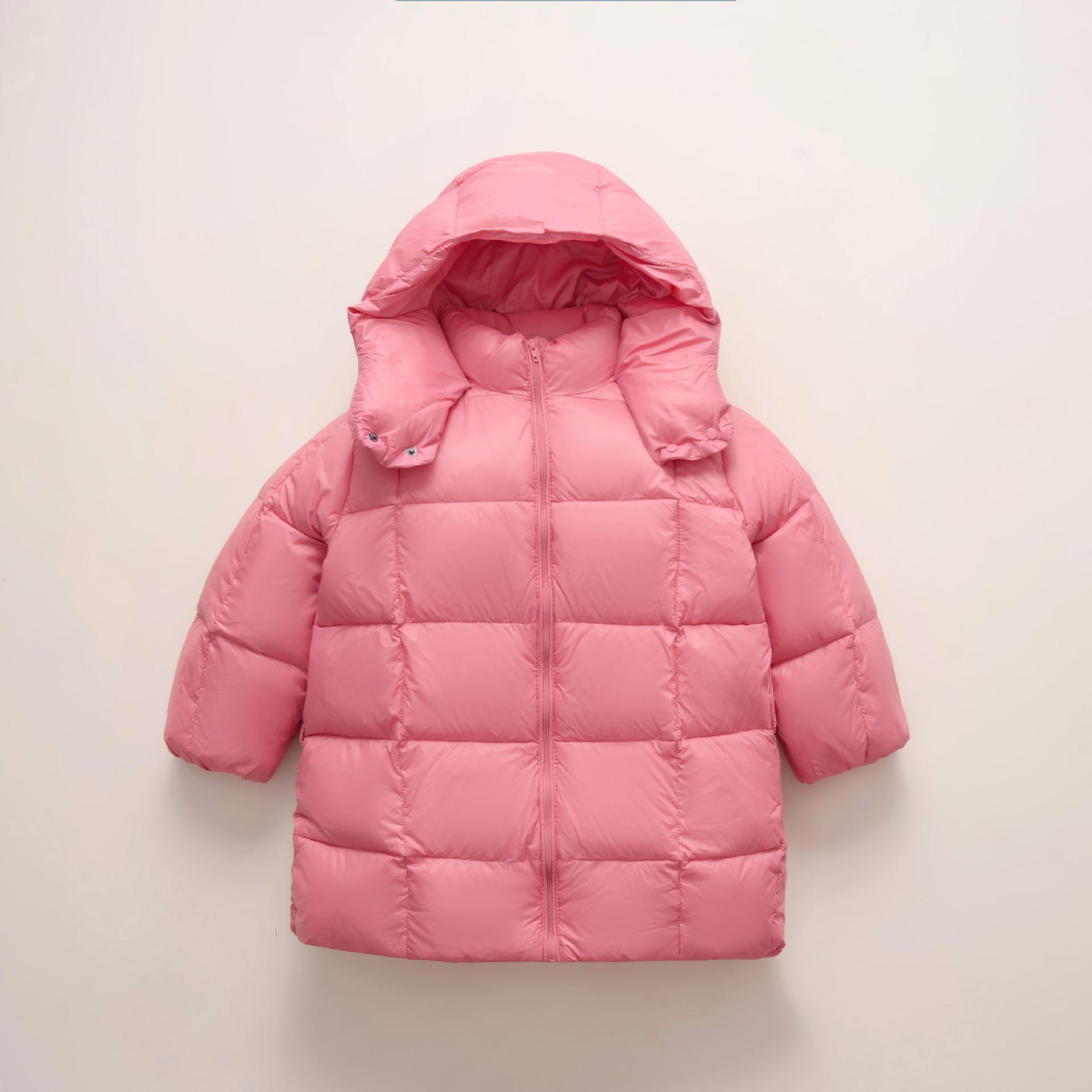 

New men s and women s children s clothing medium and long down jacket thickened warm children s jacket 170cm рожевий