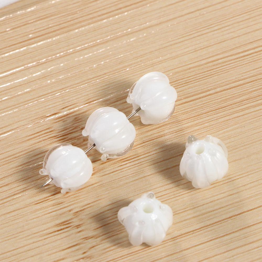 Hairpin Glass Loose Beads Ancient Style Lampwork Beads Flower Bud Beads Bell Orchid Liuli Beads