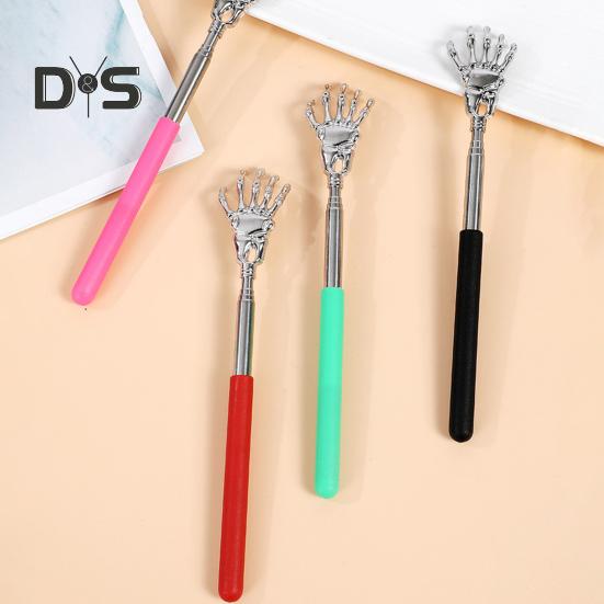 Extendable Metal Back Scratcher with Rubber Handles Portable Telescoping Back Massager Tool for Itchy Skin Relief Stocking Stuffer for Men Women Kids