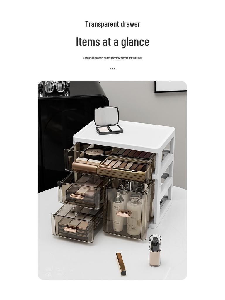 Desktop Skincare & Stationery Organizer: Large-Capacity, Multi-Layer, Drawer-Type Storage Box