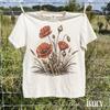Vintage Botanical Poppy Graphic Tee, Wildflower Garden Shirt, Cottagecore Floral Retro Style Top, Comfort Colors® Flower Gift Tee
