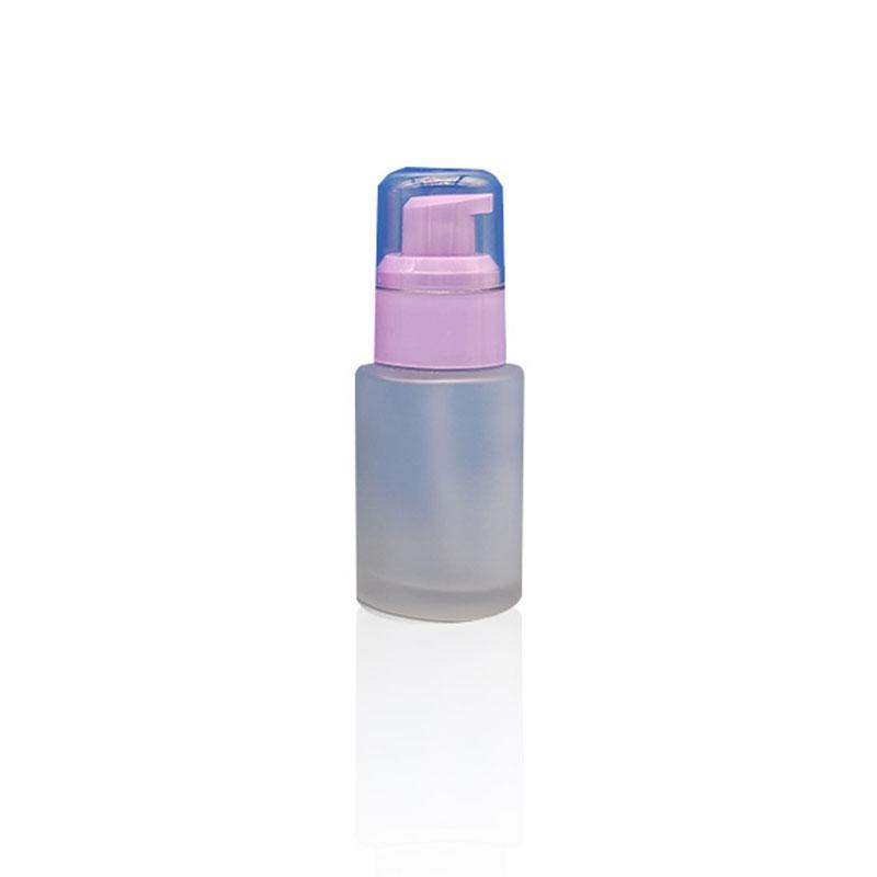 

30mL Frosted Glass Pump Bottle Refillable Container for Liquid Foundation Travel Essentials and Portable Makeup Applications фіолетовий