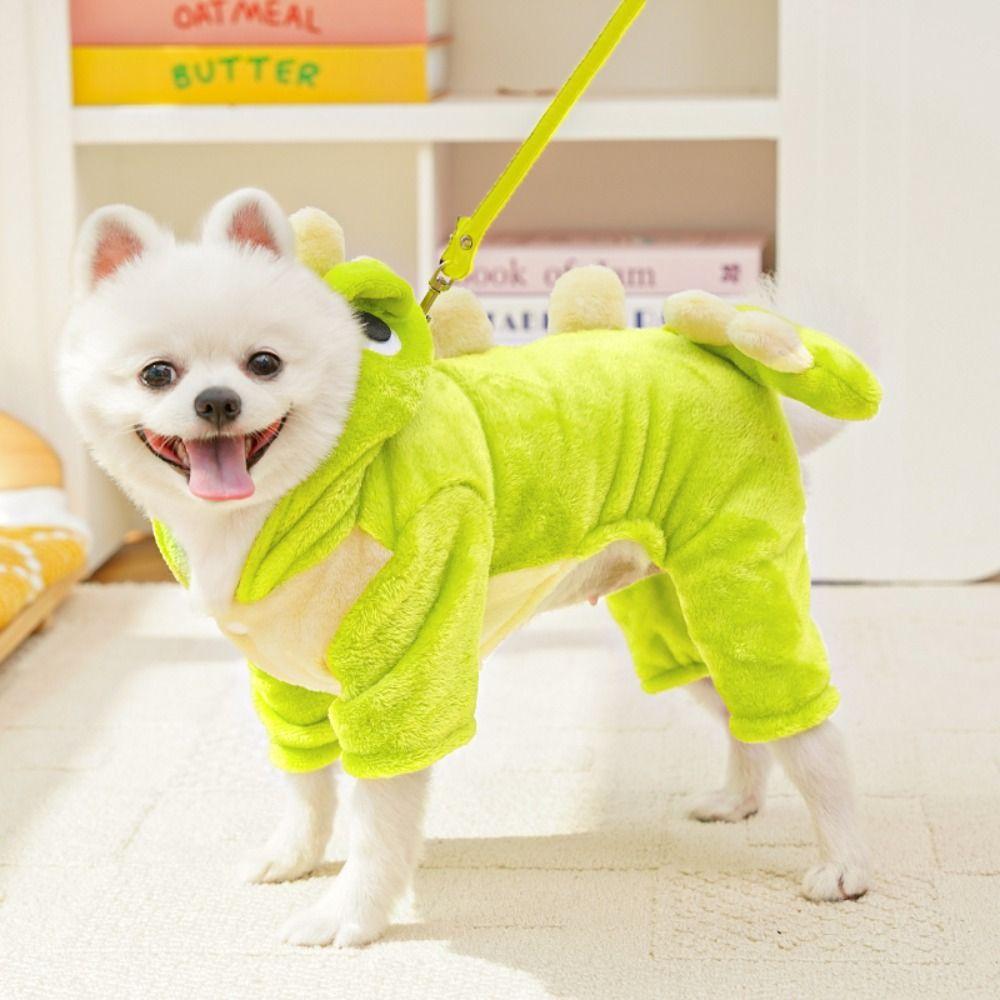 Thickened Puppy Cat Clothing Cartoon Dinosaur Cat Sweatshirt Casual Winter Pet Clothes French Bull