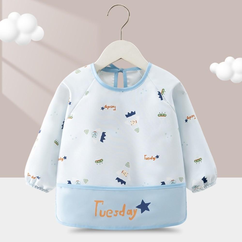Neue langärmelige Baby-Lätzchen wasserdicht mit Taschen Kinder-Schürze fleckenabweisend Säuglings-Brustlatz für Kinder beim Essen