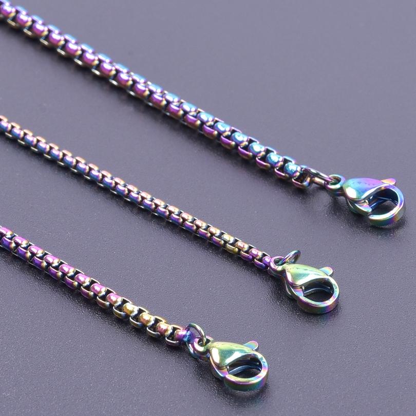 2/2.5/3/4mm Stainless Steel Square Rolo Chain Necklaces For Women Men Accessories 40-90cm Long Chains Round Box Jewelry Bulk Set