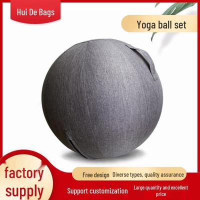 Large Breathable Cotton Linen Yoga Ball Cover - Anti-Dirt, 55cm.
