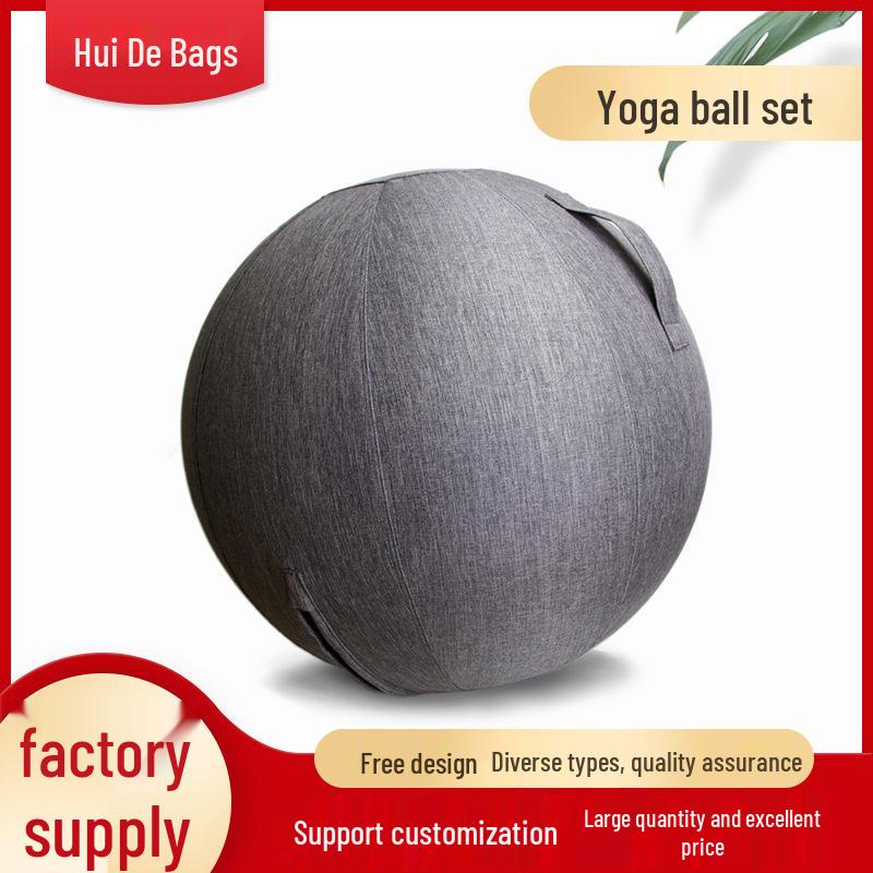 

Большой дышащий чехол для йога-мяча из хлопка и льна - Защита от грязи, 55 см. Gray 55 cm