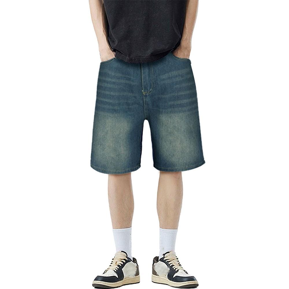 Men's Denim Shorts, Men's Straight, Loose And Versatile Five-inch Pants