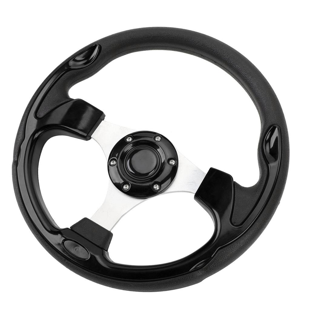 Steering Wheel Universal 13in Racing Style PU Aluminum Comfortable Grip 6 Hole Car Steering Wheel with Horn Button