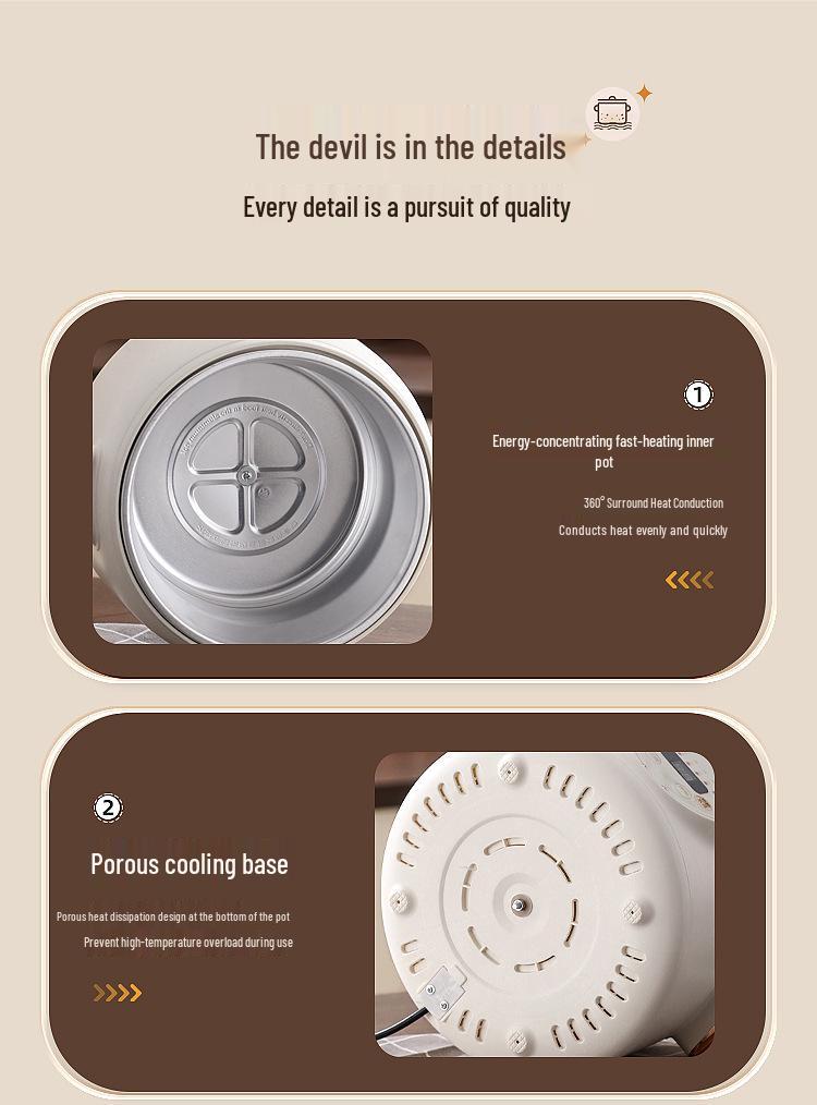 Porridge & Soup Stewing Electric Purple Clay Pot - Multifunctional Ceramic Health Cooker