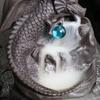 Kreativer Weihrauchbrenner im europäischen Stil mit geflügeltem Drachen und Sandelholz, Rückfluss-Weihrauchbrenner, Heimdekoration, Maskottchen des Drachenjahres (Ohne Weihrauch)