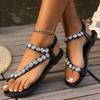 Summer Casual Ladies Sandals High Quality Rhinestone Women's Beach Flip Flops Fashion Comfortable Lightweight Soft Soled Slipper