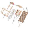 8pcs Parrot Chewing Toy Shredding Foraging Toys Climbing Ladder Cage Toys for Medium Small Size