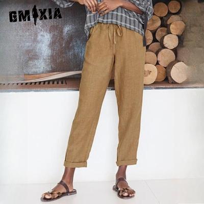 Women's Fashion Casual Solid Color Print High Waist Pants & Capris
