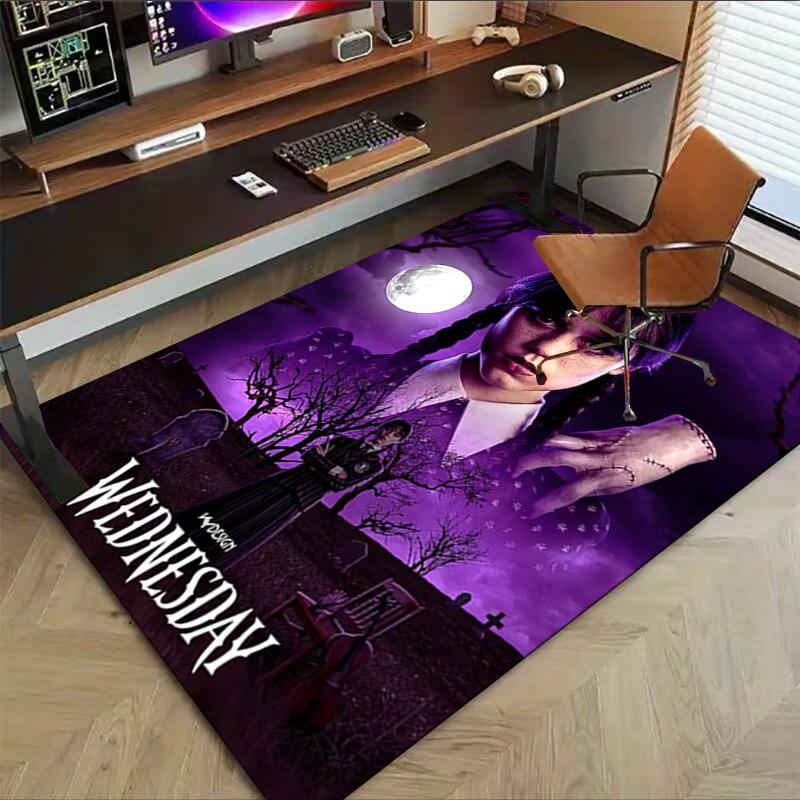 1pc Wednesday Addams Returns Carpet for Playroom Bedroom Living Room Sofa Home Decor,kids Game Area Rug Non-slip Floor Mat Y82675