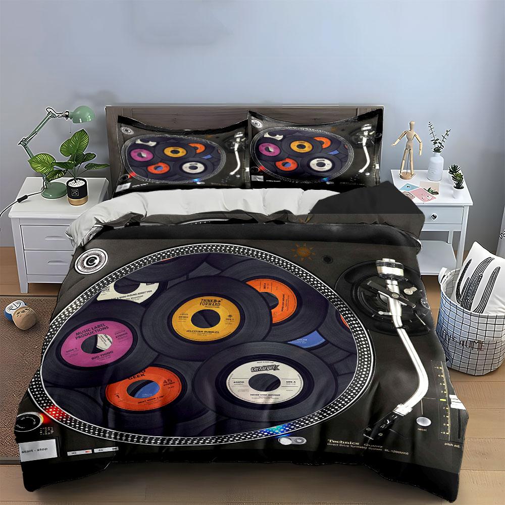 Vinyl Record Player Accessories Set Multiple Sizes Kid'S And Adults' Bedroom Exquisite 3Pc Bedding Set, Gift