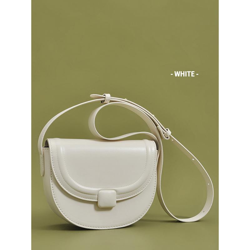 Underarm Bag Women's Spring  New PU Magnetic Buckle Half Round Bag Japanese and Korean Style Single Shoulder Crossbody Bag