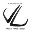 Front Bumper Cover Wind Knife for Tesla Model Y 2017-2024 ABS Glossy Black Fog Lamp Trim Carbon Look Blade Trim Light Eyebrow