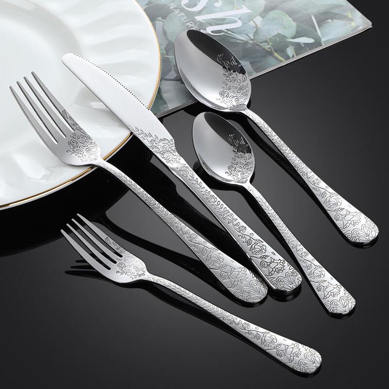 Abay 304 Stainless Steel Golden Dining Fork Set (7-piece)