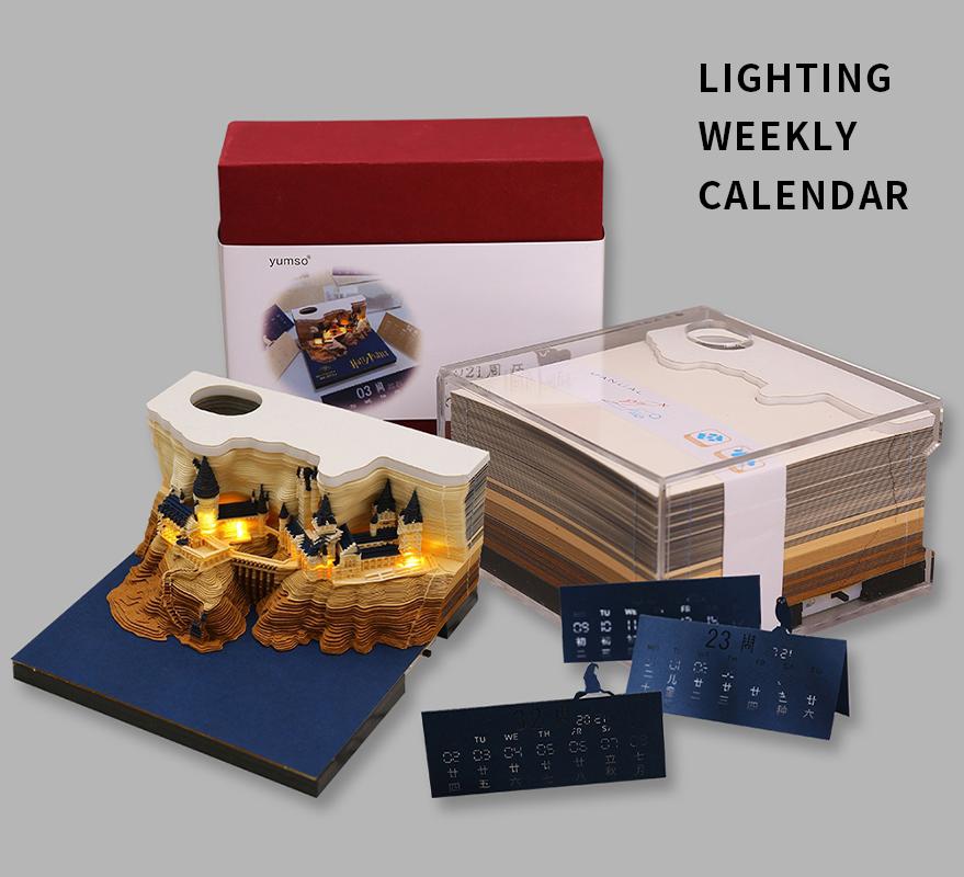 Magic Castle Environmental Art Paper-cut Paper Sculpture Decoration Notebook High-end Business Gift 3D Memo Pad