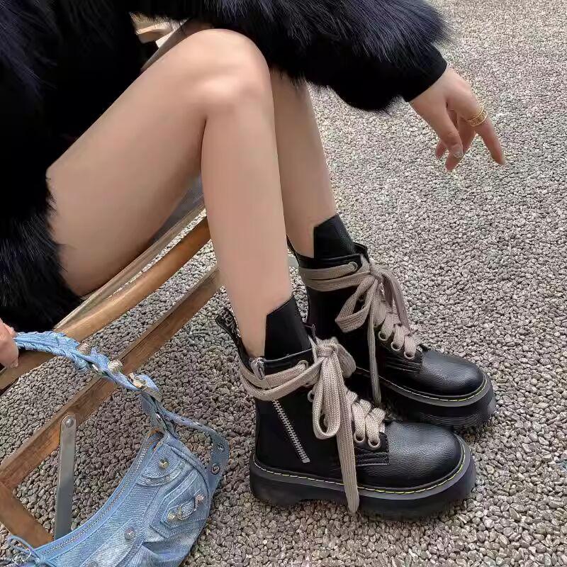 Fashion 2025 Winter Cowboy Boots for Women Fashion Belt Buckle Bandage Long Boots Female Elegant Square Heel Women's Knight Bootties