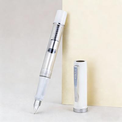 Jinhao 58D Fountain Pen Transparent Acrylic Rotating Cap Ink Pen for Writing Student