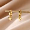 Bubble Heart & Colorful Zircon Butterfly Stainless Steel Hoop Earring for Women Gold Color Wedding Summer Vacation Jewelry Gift