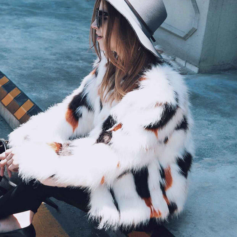 Chaqueta de abrigo de piel sintética Parka peluda peluda ropa de