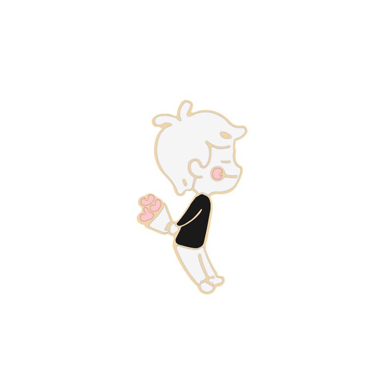Proposal Pins Cute Boy and Girls Brooch Small Lovely Cartoon Enamel Pin Decoration Jewelry for Couple Party Coat Bag Accessories