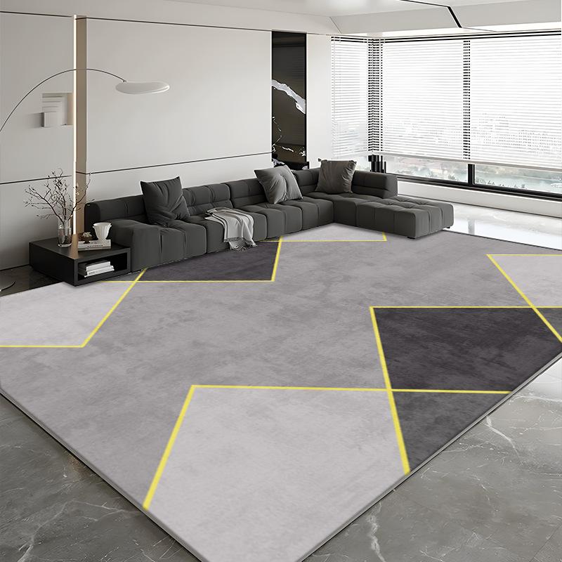 Modern Simple Style Large Living Room Rug Geometric Pattern Antiskid Office Decor Carpet Soft Easy Cleaning Coffee Tables Mat
