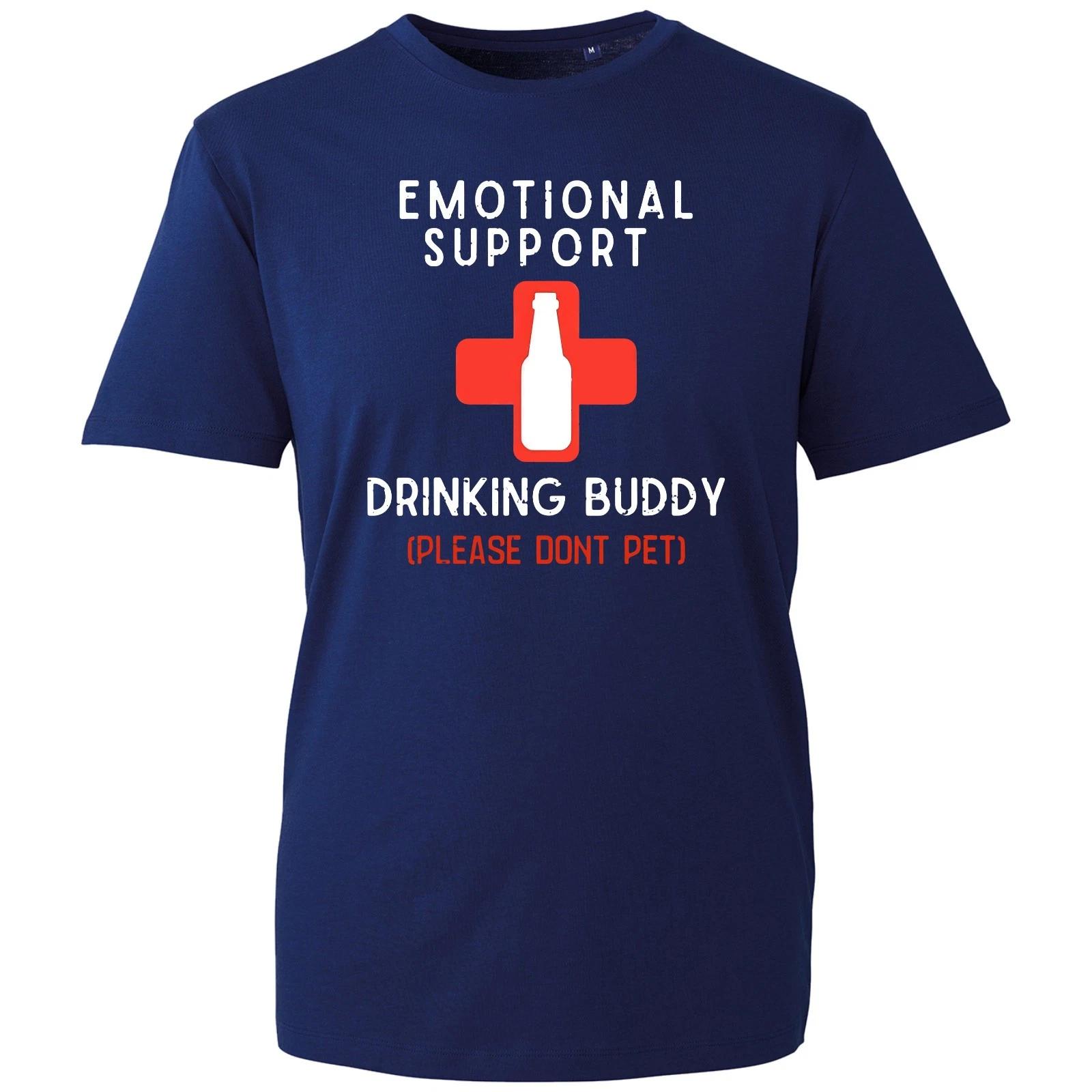 Emotional Support Drinking Buddy T-Shirt, Please Don t Pet Humor Drink Joke Tee XL