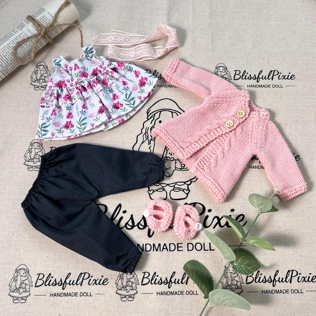 BlissfulPixie Handmade Waldorf Doll Clothes 30cm Clothing Set with Nice Box Girls Christmas Birthday Gift Elsee Clothing Accessories -