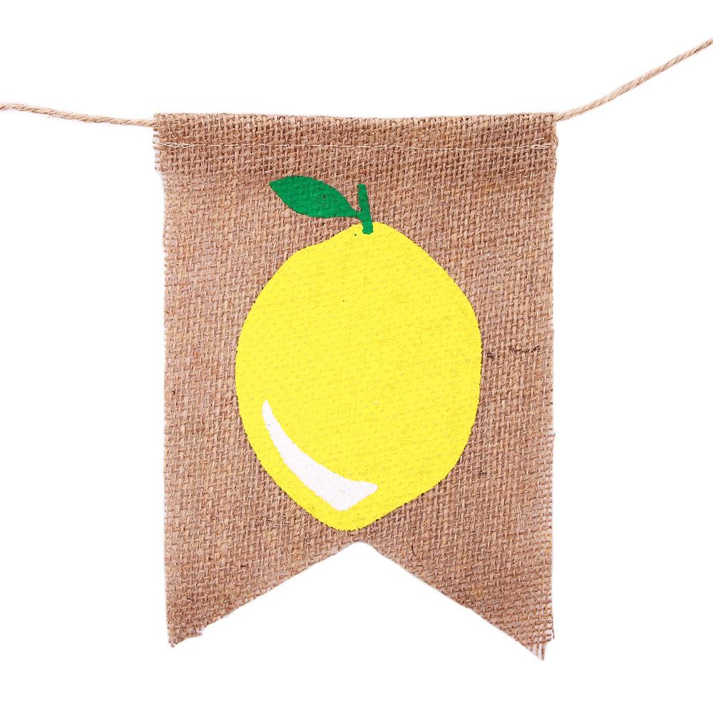 Baby Shower Backdrop Summer Hanging Lemon Bunting Garland Banner Party Decoration Flag Layout