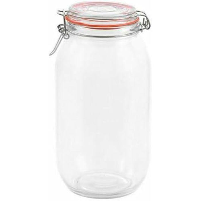 Lufttett glasskrukke - LA MEDITERRÁNEA - 2 L - Flerfarget - Mål 39x28x26 cm - 6 enheter