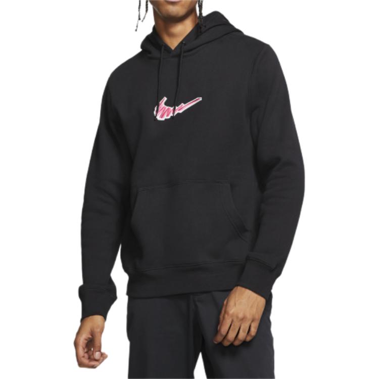 Nike Embroidered Graffiti Logo Hoodie Men Hoodie Black BV8733-010