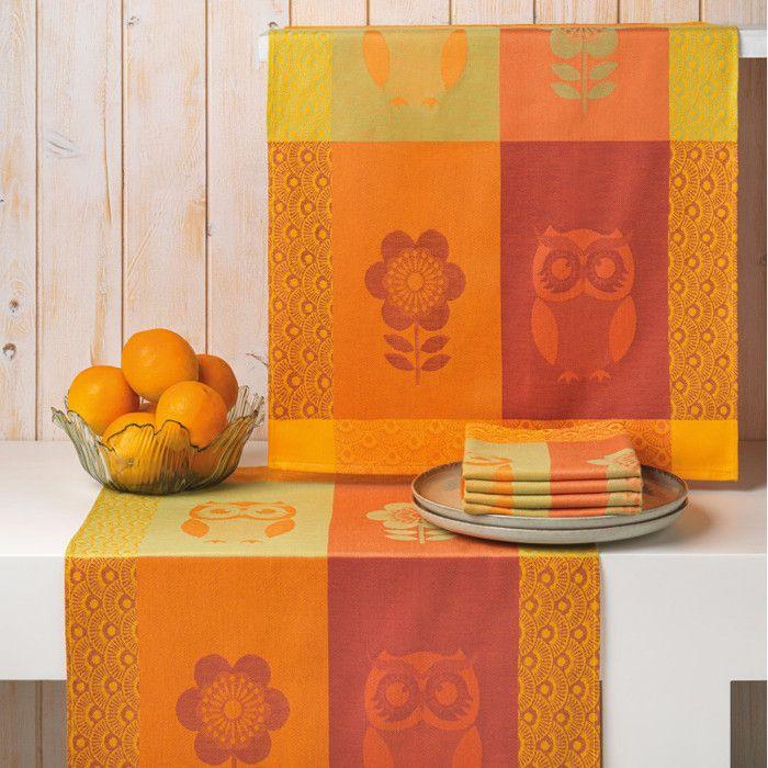 Lot de 6 torchons de cuisine imprimés "Trésor Floral" 50 x 70 cm Coton Egyptien