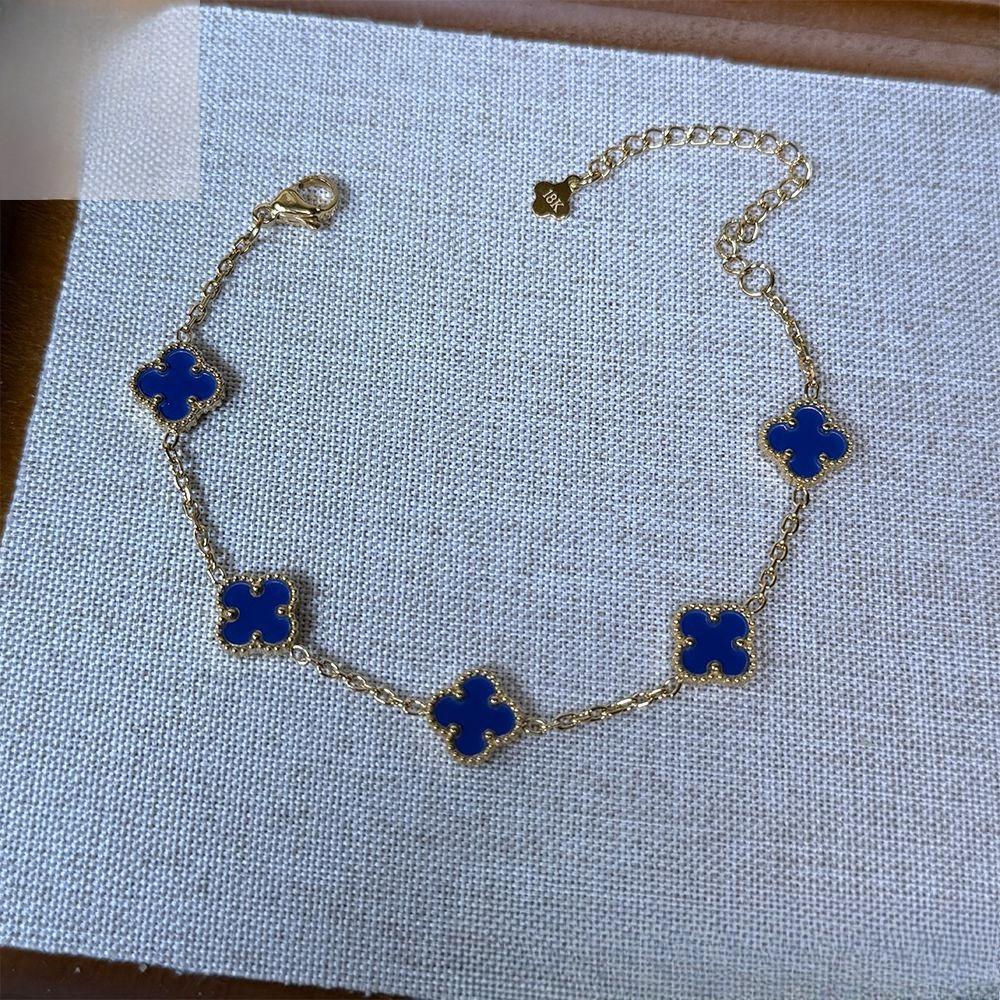 10mm Titanium Steel Non-fading Four-leaf Clover Bracelet Light Luxury Fashion All-match Five-color Bracelet