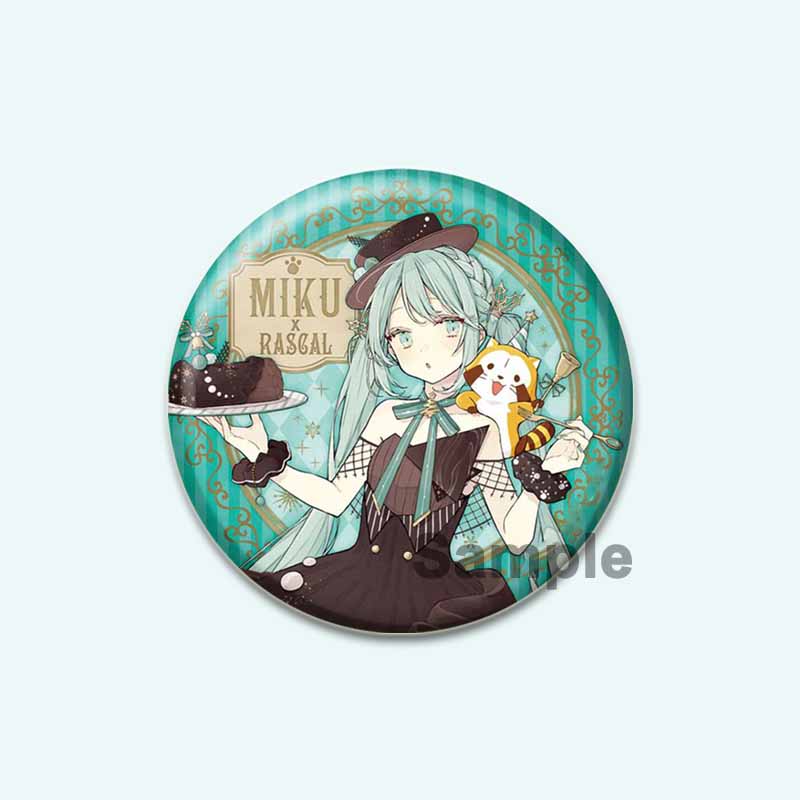 32/44/58mm Hatsune Miku Cartoon Figure Brooches Cosplay  Exquisit Badge for Collar Backpack Hat Accessory Handmade Enamel Pins Decoration