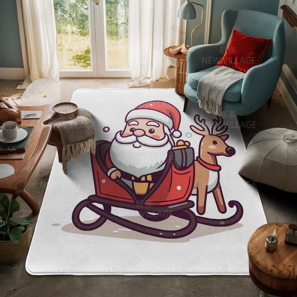 House Entrance Carpet Home Door Mat Living Room Bath Foot Bathroom Non-slip Water Absorption Rugs Bath Merry Christmas Winter