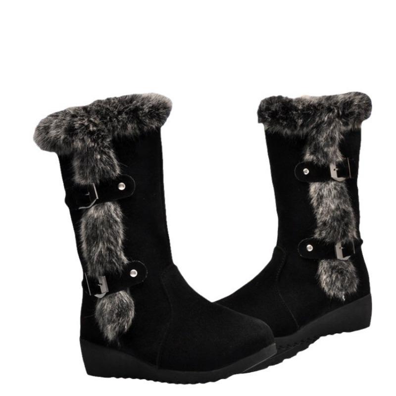 Grenzüberschreitende Übergröße Winter neue Außenhandel Baumwollschuhe, Samt warm europäische und amerikanische Baumwollstiefel, lässige Schneestiefel für Damen