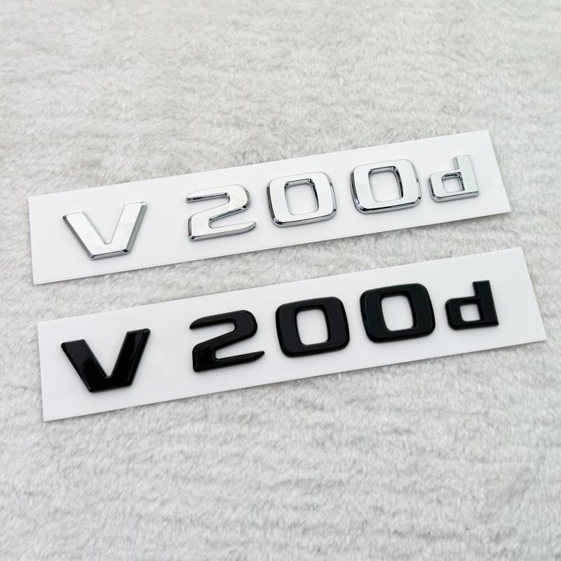 ABS-Emblem mit 3D-Buchstaben V200d V220d V250d V300d für Mercedes Benz V-Klasse, Auto-Kotflügel-Abzeichen, Plakette c