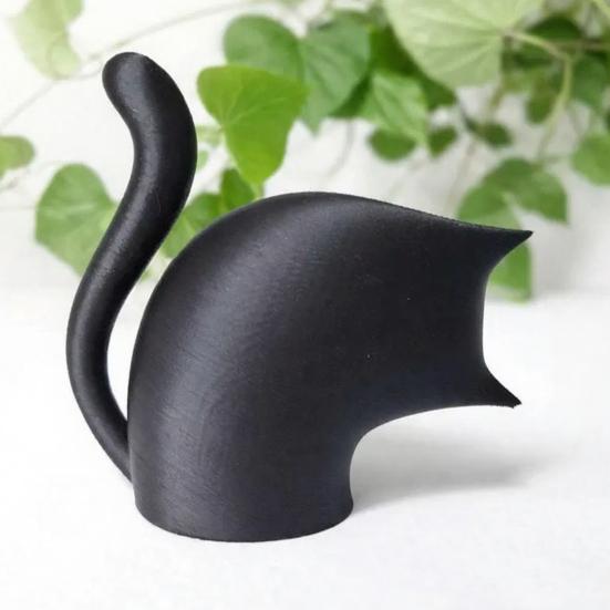 Estatua de Gato Linda Impresa en 3D Pequeña Figura de Gato con Cabeza Inclinada para Decoración de Mesa de Oficina en Casa Estante de TV Estantería