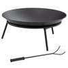 Outdoor Fire Pit, Portable Round Firepit with Poker, for Garden, Camping, Bonfire, Picnic, Dia. 47 X 21 Cm, Black