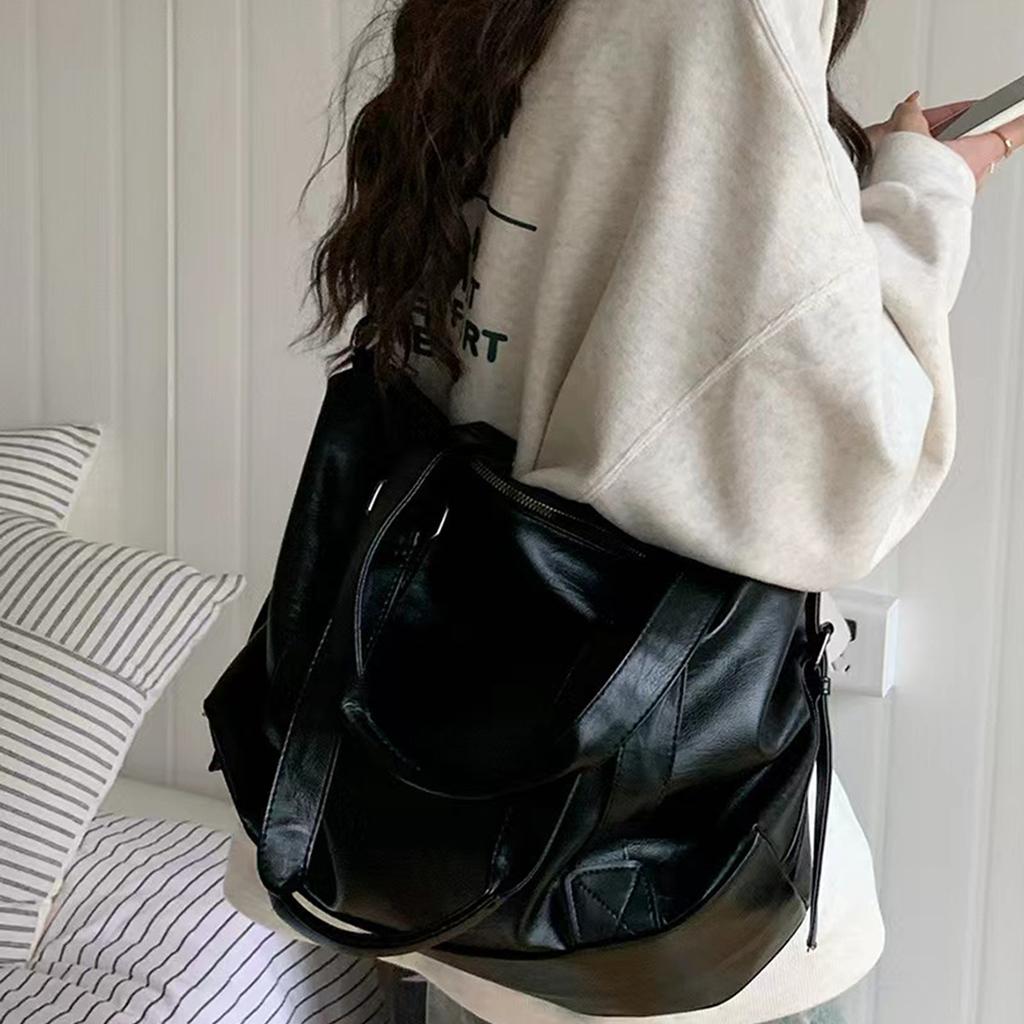 Trendy Cool Hand-Held Travel Bag Women'S Leisure Tote Bag Large Capacity Messenger Bag Luggage Bag Neutral