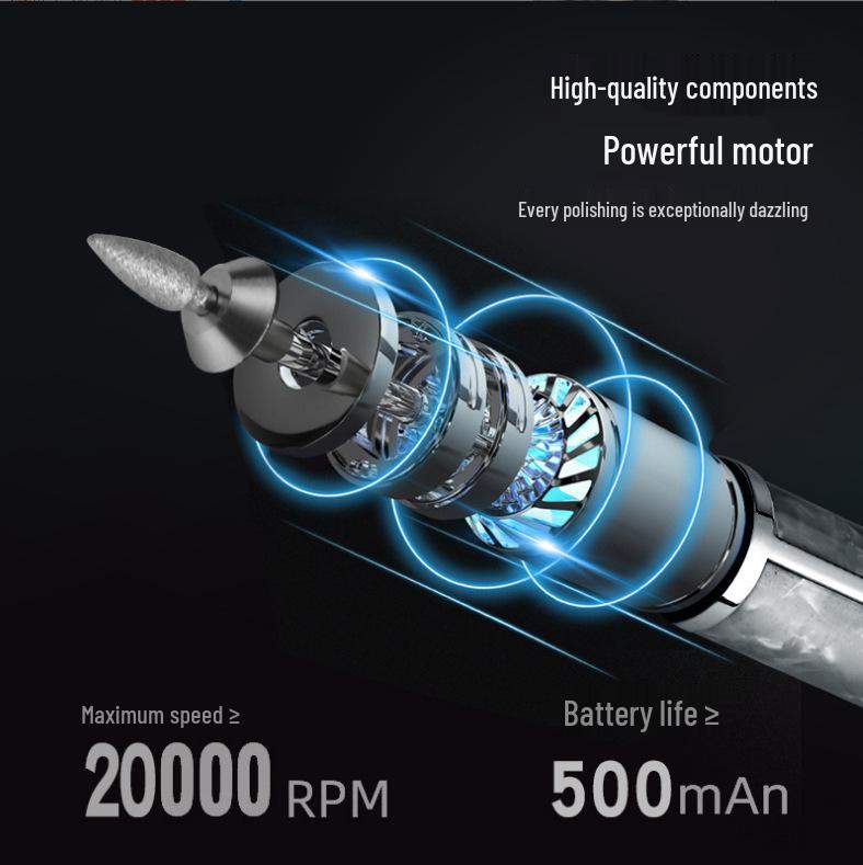 Wireless Electric Nail Grinder: Portable Manicure Tool for Shaping & Removing Nails with Rechargeable Grinding Pen.