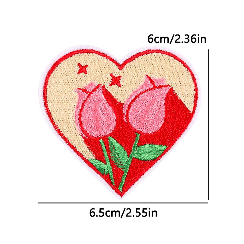 Lips Love Heart Patch Cartoon Embroidery Patch DIY Iron On Patches For Clothing Thermoadhesive Patches On Clothes Sewing Sticker