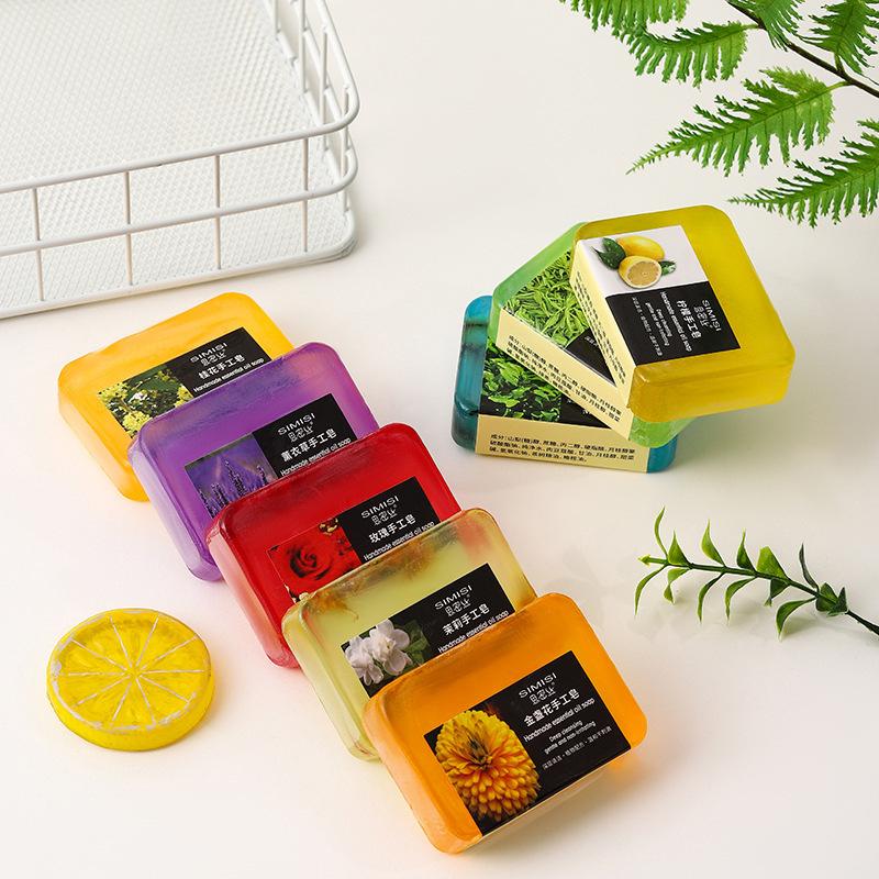 Handmade Flower Scented Soap with Rose, Jasmine, Osmanthus and Lavender 80G for Cleaning and Moisturizing