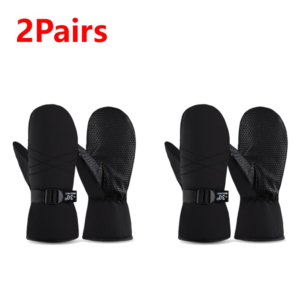 Ski Mittens Waterproof Snow Gloves Thermal for Men Women Windproof Lining Adjustable Wrist Strap Snowboarding Winter Gear