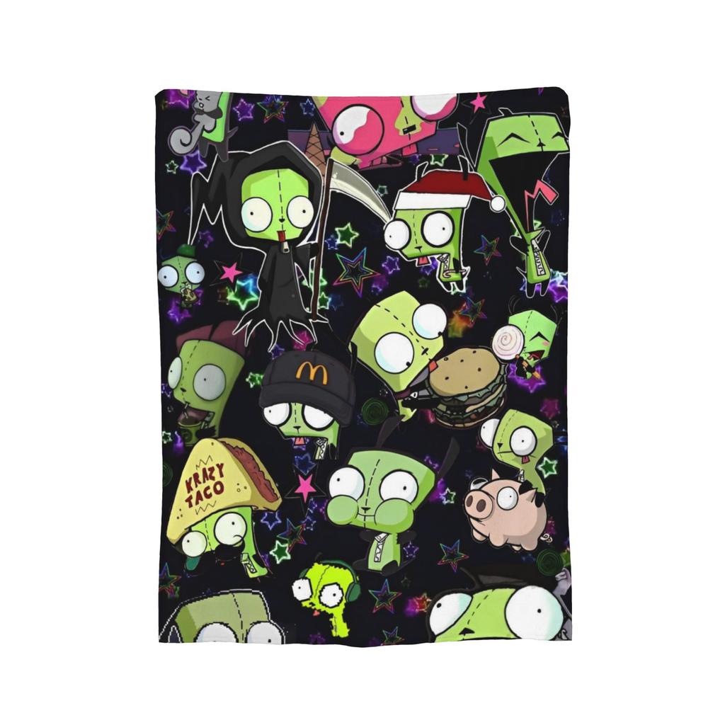 Invader Zim Gir Blankets Fleece Decoration  Breathable Lightweight Throw Blanket for Bed Couch Plush Thin Quilt